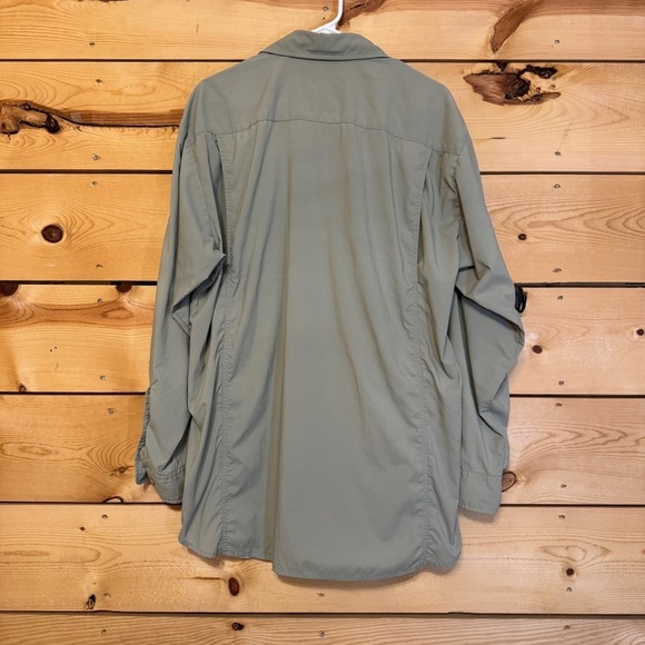 Orvis Vintage Men’s Green Nylon Outdoor Utility Fishing Shirt Long Sleeve Large - Picture 5 of 13